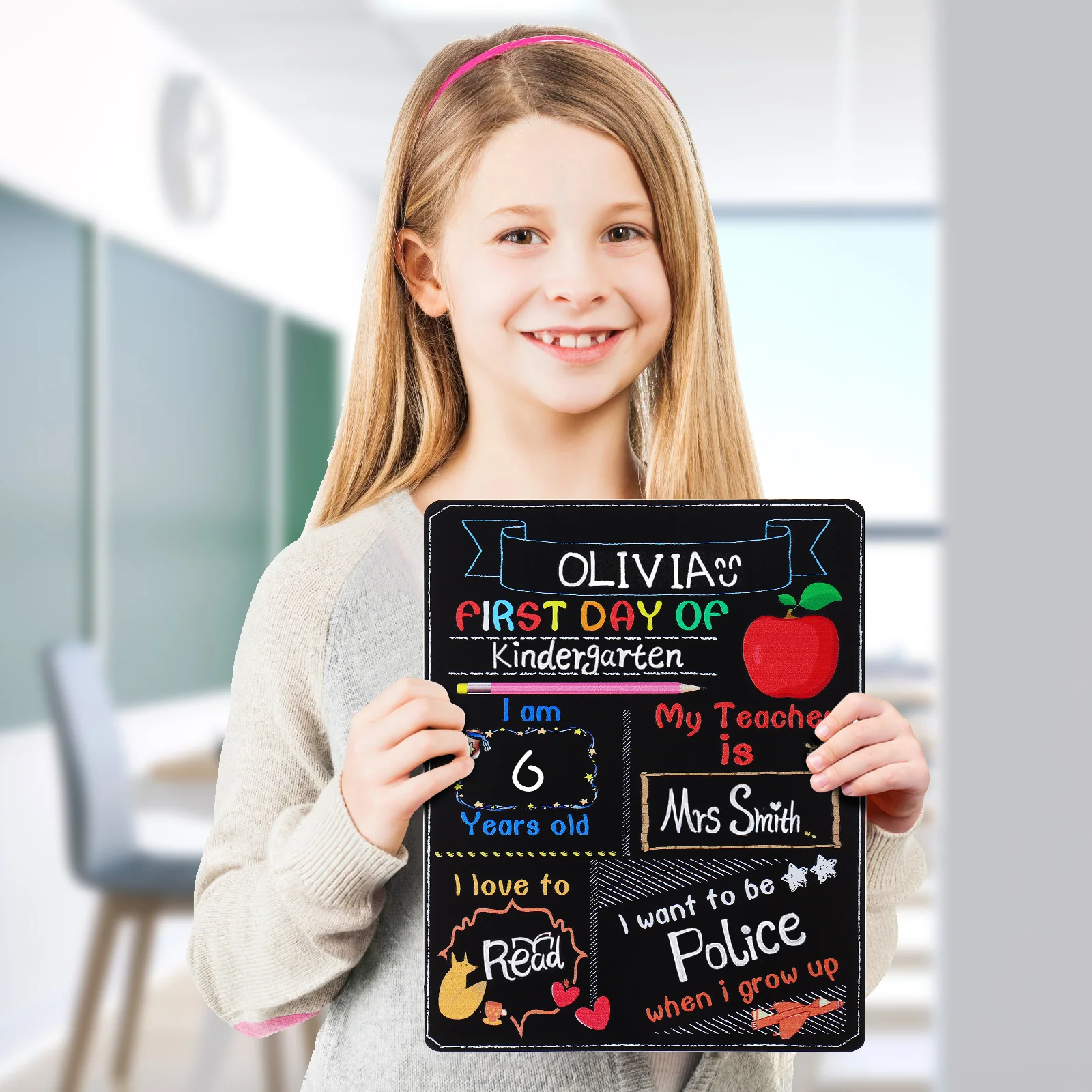 Chalkboard Back to School Double Sided Student Small Chalkboards Signs The Wooden Bamboo Color Printing Message