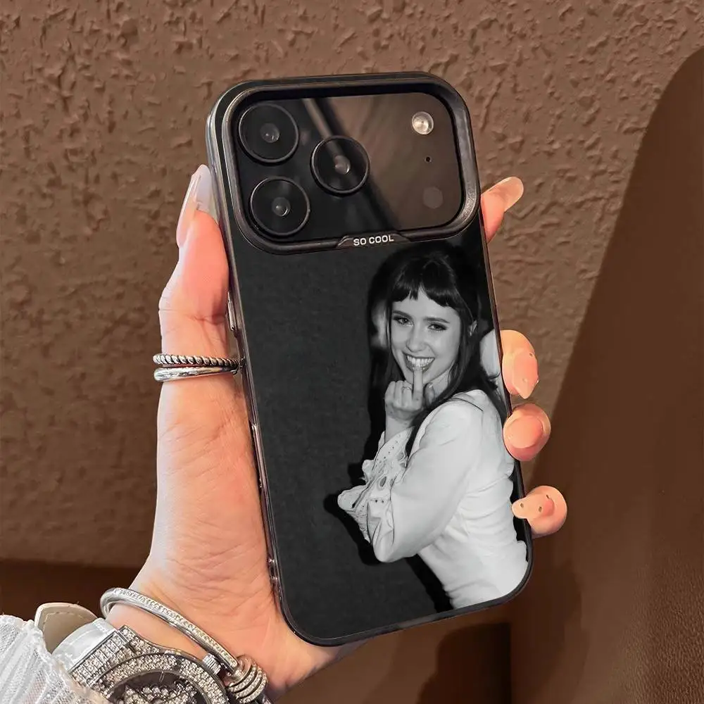 

Phone Case For iPhone 17,16,15,14,13,12,11,Pro,Max,Plus,E,Air,Mini Black Tpu C-Clairo Charm Sling metal heart Cover