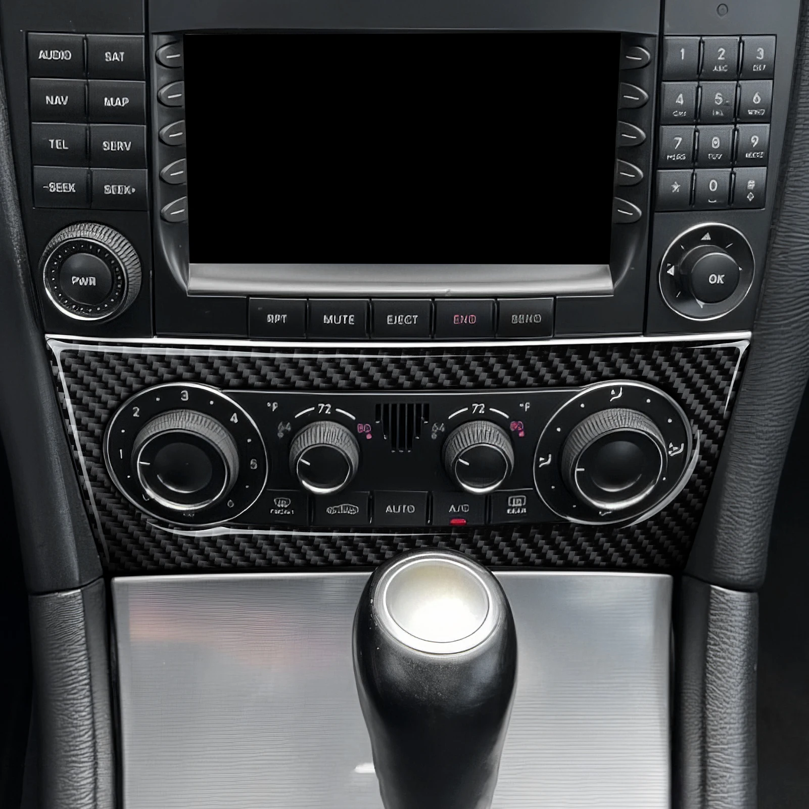 Kohlefaser-Innenaufkleber. Auto-Mittelkonsole Schalthebel-Verkleidung Für Mercedes Benz CLK A209 C209 (2002-2010) Zubehör. – Detail 23
