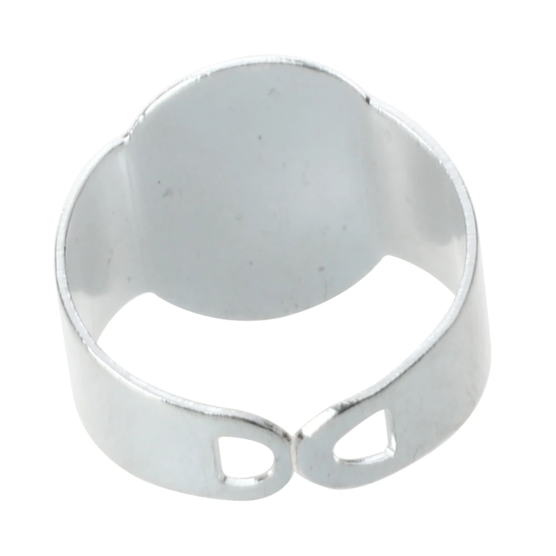 FZFZ 10 PCS 15 mm 실버 크래프트 타원형 조절식 링 홀더