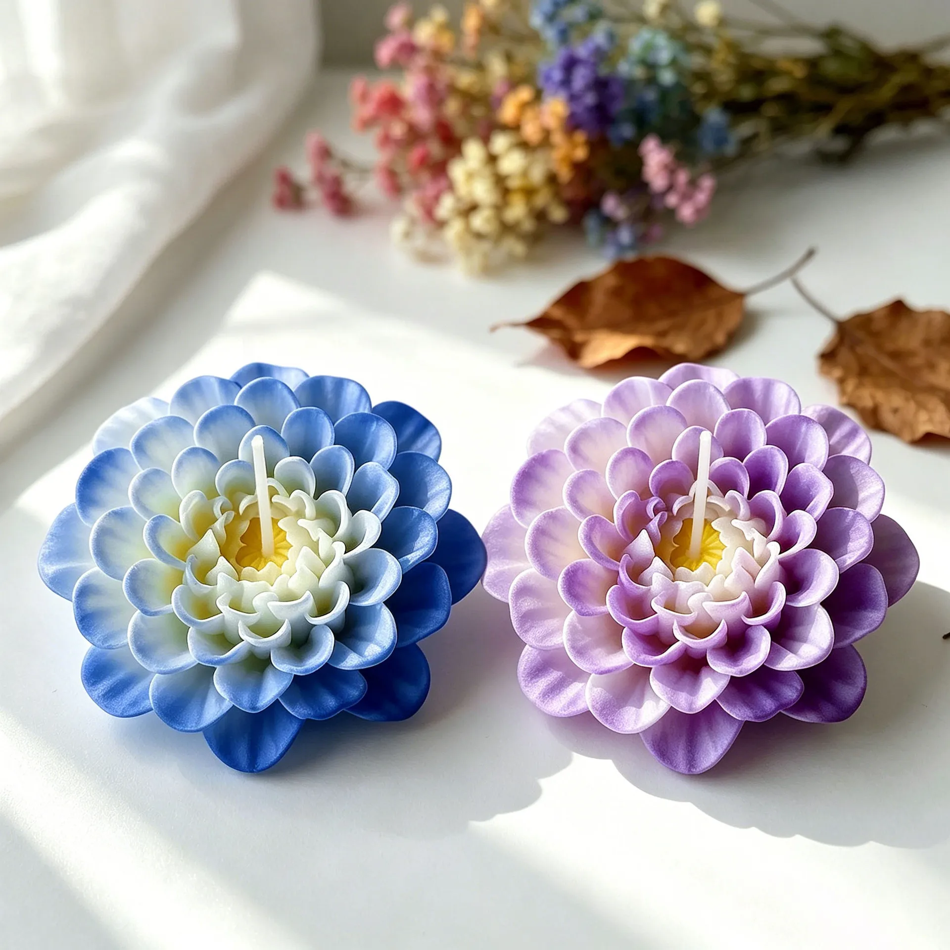 3D Blumen Aroma Kerze Silikonform Blumen geformt handgemachte Seifenformen DIY hausgemachte Schokolade Süßigkeiten Backwerkzeug