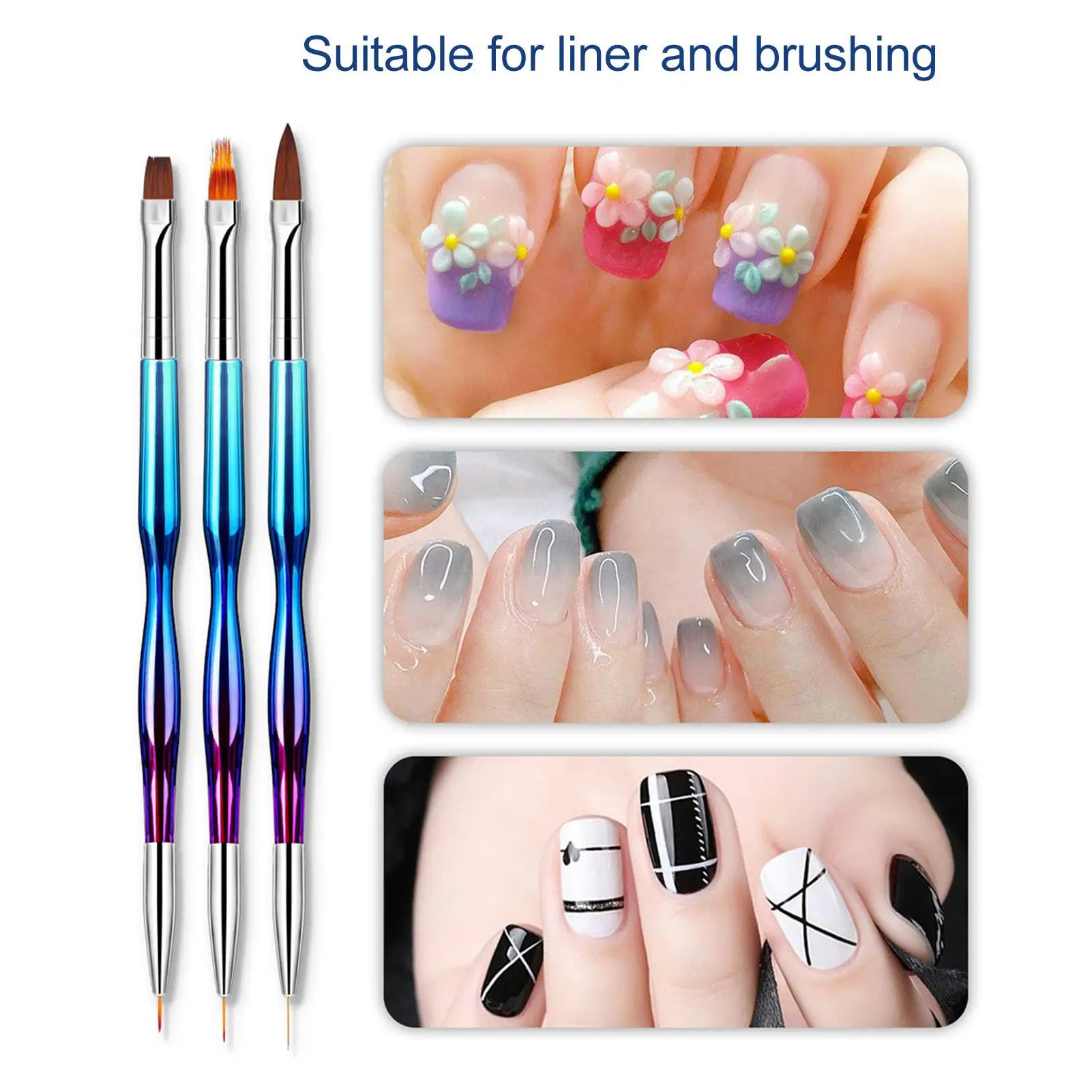 فرشاة تثبيت فن الأظافر، فرش أظافر احترافية للاستخدام في الصالون، أداة تفصيلية للتقليم والباديكير #4