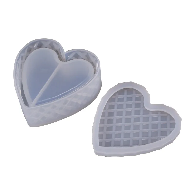DIY Crystal Drop Glue Storage Box Heart-Shaped Epoxy Resin Silicone Mold