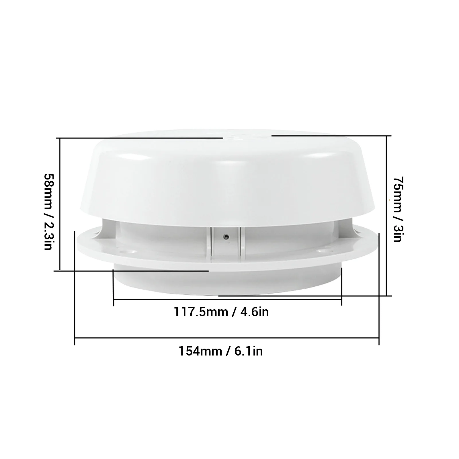 تهوية الفطر المستديرة RV سهلة التركيب 155 مم تبادل الهواء المحسن RV سقف تنفيس تشوه برهان لليخوت #5