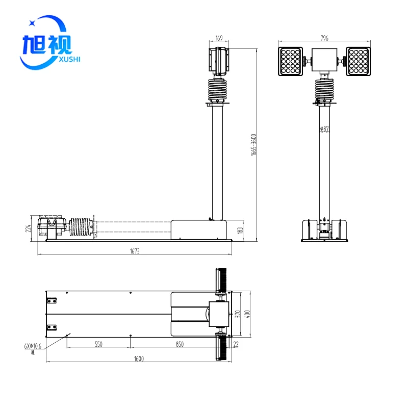 3.5M LED ROOF MOUNTED TELESCOPIC LIGHT POLE FIRE TELESCOPIC MOBILE LIGHTHOUSE TELESCOPIC LIGHT POLE MOBILE CAMERA LIGHTHOUSE