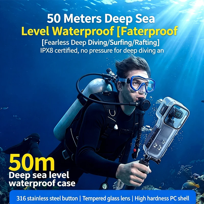 Für DJI OSMO Pocket 4 Wasserdichtes Gehäuse 50M Tauchgehäuse Schutzschale Unterwasser-Tauchgehäuse für DJI Pocket 4 Kamera-Zubehör – Detail 6