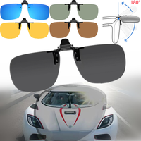 Polarized Clip On Sunglasses Myopia Glasses Clip Square Men Driver Goggles UV400 Fishing Outdoor Cycling Myopia Clip-on Shades