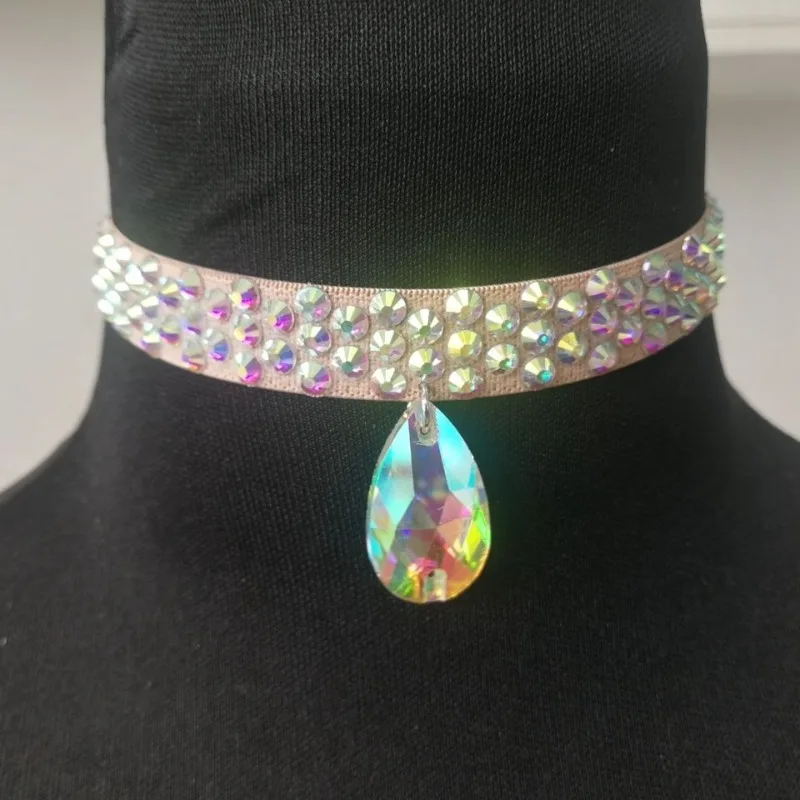 Customized Full Diamond Latin Modern Performance Necklace Belly Dance Performance Accessories Neck Chain Diamond - Image 2