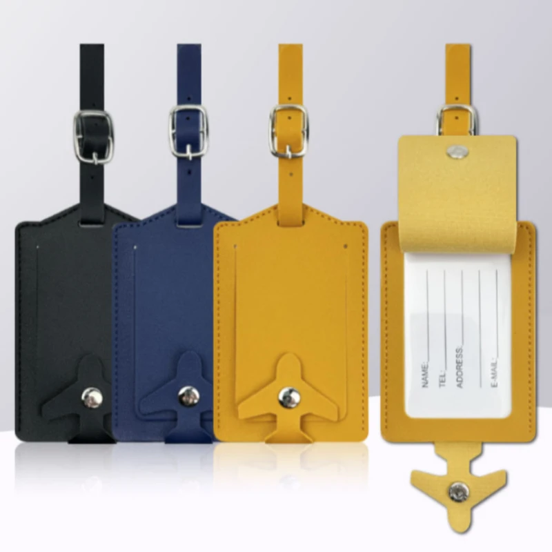 

Travel Luggage Tag Portable Label for Women Men PU Leather Baggage Boarding Card Bag Tag Name ID Address Holder Accessorie