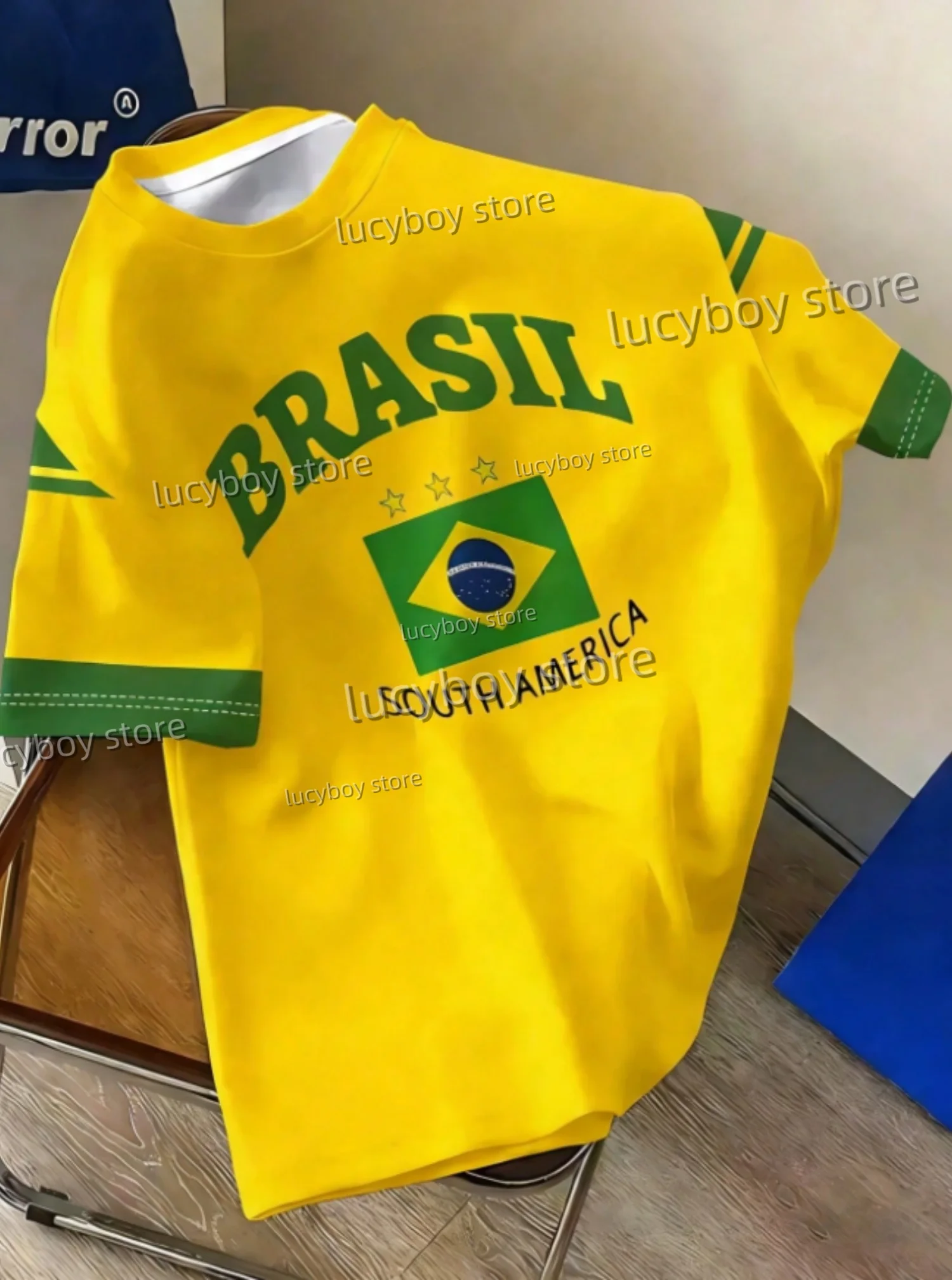 Camiseta Masculina e Feminina 2026 Número 10 Brasil Estampada em Poliéster Leve Manga Curta Tamanhos Grandes - Camisetas Masculinas e Roupas Masculina