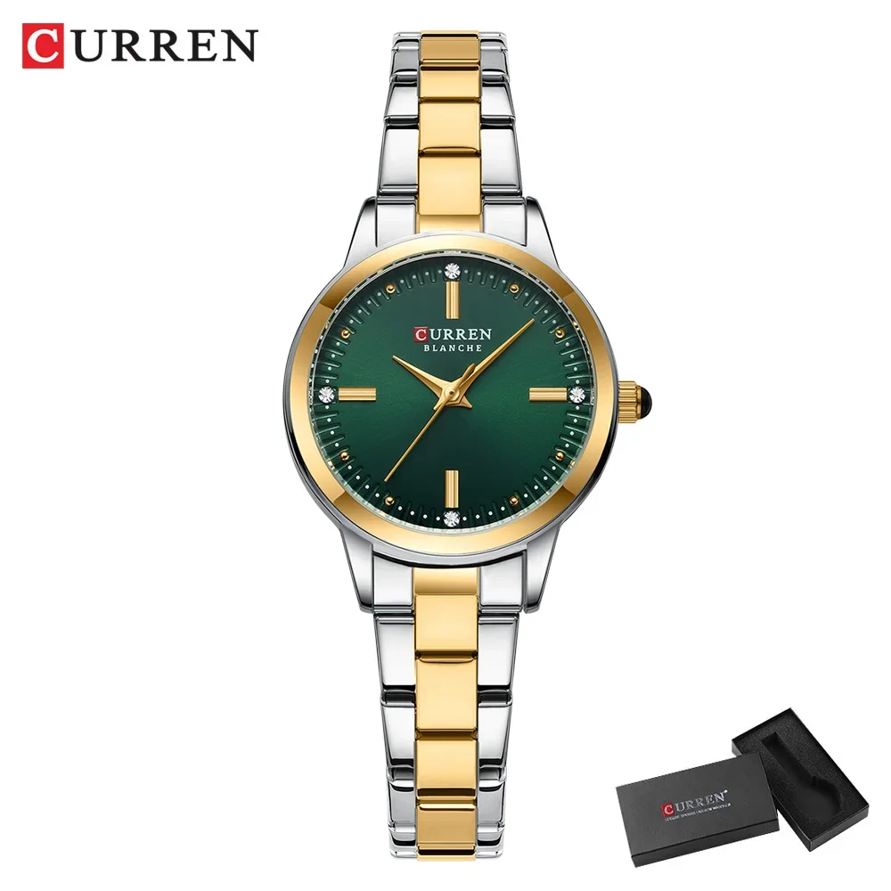 CURREN Damenuhren, modisch, Original-Quarz-Armbanduhr für Damen, römisches Zifferblatt, schillernder Diamant, wasserdicht, leuchtend, luxuriös, neu 7