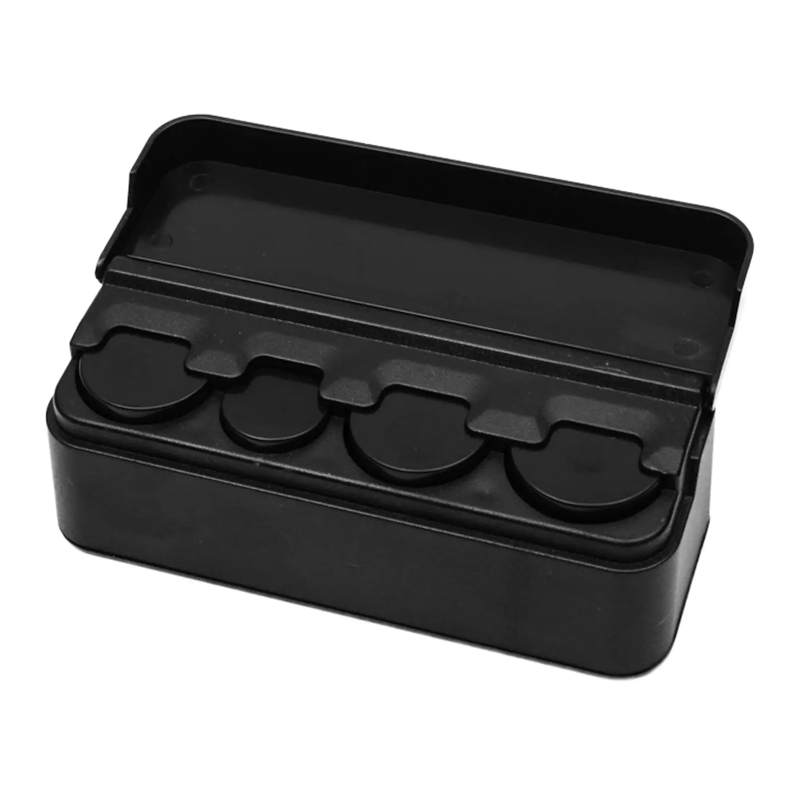 Black Coin Holder Box Compact Change Storage Organizer for Car Interior Accessories and Easy Access