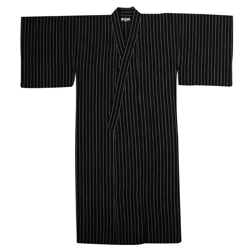 Japanese Kimono Traditional Men Yukata Robe Japan Style Asian Clothes Bathrobe Pajamas Nightgown Cotton Kimonos Homme