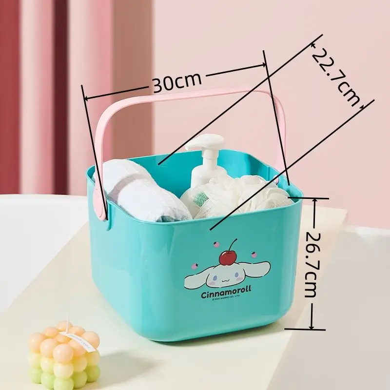 سلة تصريف كرتونية جديدة من سانريو ماي ميلودي كورومي سينامورول، سلة تصريف محمولة باللون الأزرق متعددة الوظائف ذات سعة كبيرة