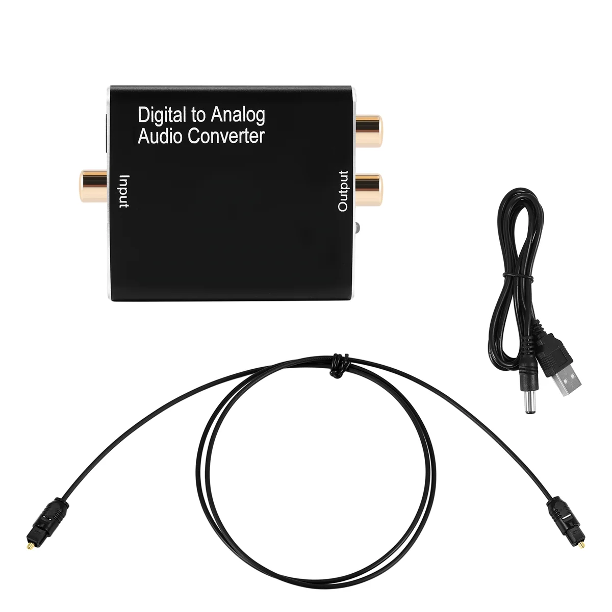 Conversor de áudio digital para analógico, DAC, SPDIF óptico para analógico L, R, RCA, 3.5mm AUX, adaptador estéreo