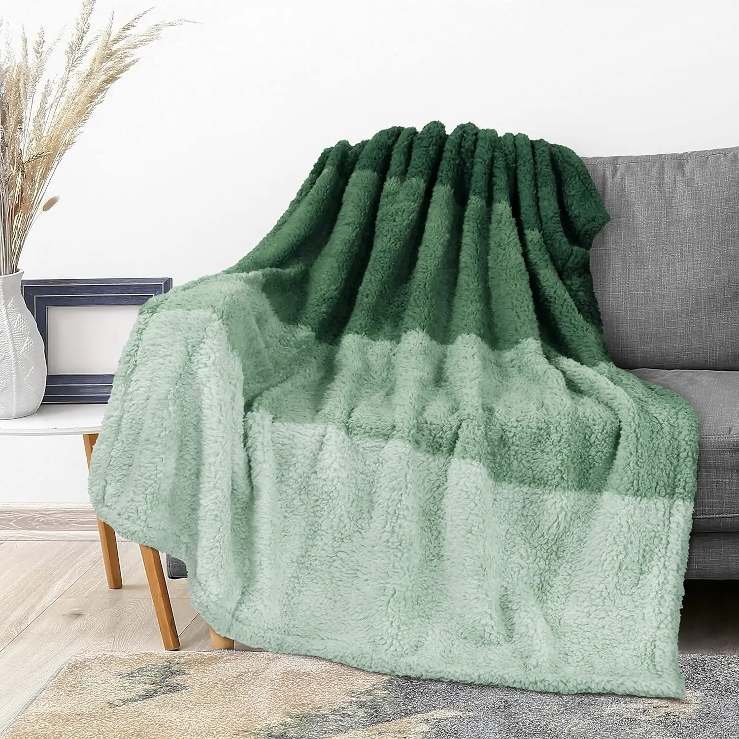 

Fluffy Sherpa Throw Blanket Ombre | Gradient Plush, Soft, Fuzzy, Decorative Accent Throw Blanket For Couch Sofa Bed | Cozy Warm