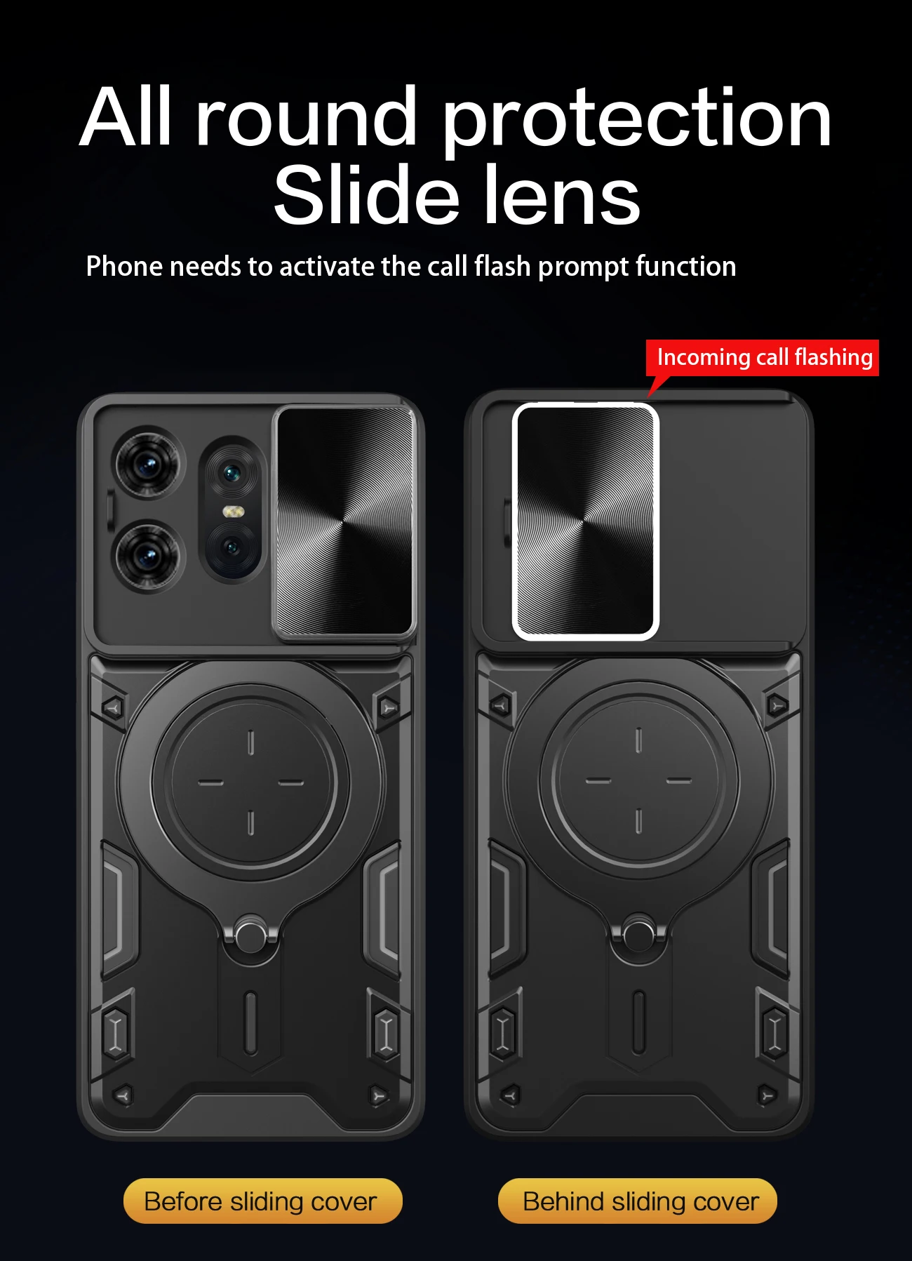 حافظة حماية للكاميرا المغناطيسية لهاتف موتورولا موتو إيدج 40 برو نيو 50 الترا 60 فيوجن بلس 2023 غطاء خلفي بحلقة معدنية هجينة #3