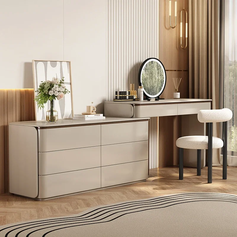 

White Storage Vanity Tables Wood Mirror Stool Cabinet Bedroom Vanity Tables Girl Makeup Salon Schmink Tisch Home Furniture