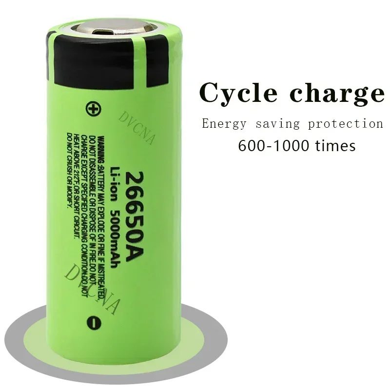 26650 lithium battery 26650A,100% original 3.7V 5000mAh large capacity rechargeable battery for strong light flashlights