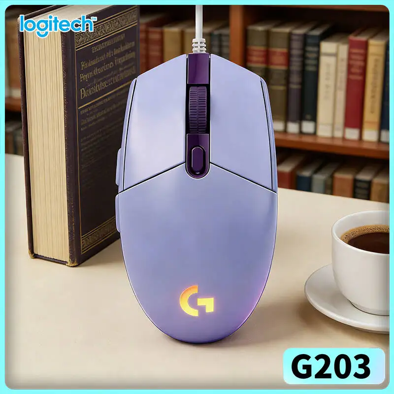 

Игровая мышь Logitech G203, 8000 DPI, RGB-подсветка, 6 кнопок, 85 г, легкая, 2 года гарантии, для Windows и Mac, быстрая доставка