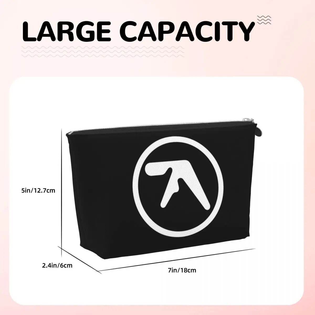 Aphex Twin Creative Y2K Logo Women Cosmetic Bag Travel Makeup Organizer Pouch Toiletry Storage Dopp Kit Case