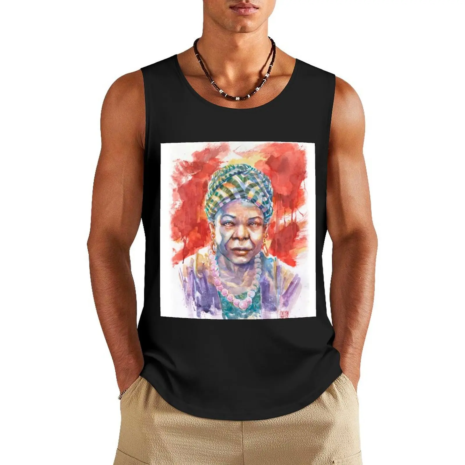 I'll Rise - Maya Angelou Tank Top anime t-shirts men gym gym wear men