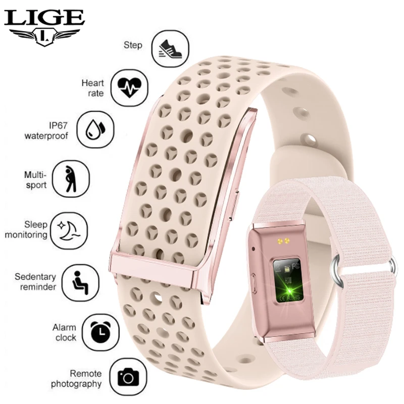 

LIGE New NO Screen Smart Bracelet Heart Rate Blood Pressure Monitor Sports Smart Band Fitness Waterproof Screenless Smart Watch