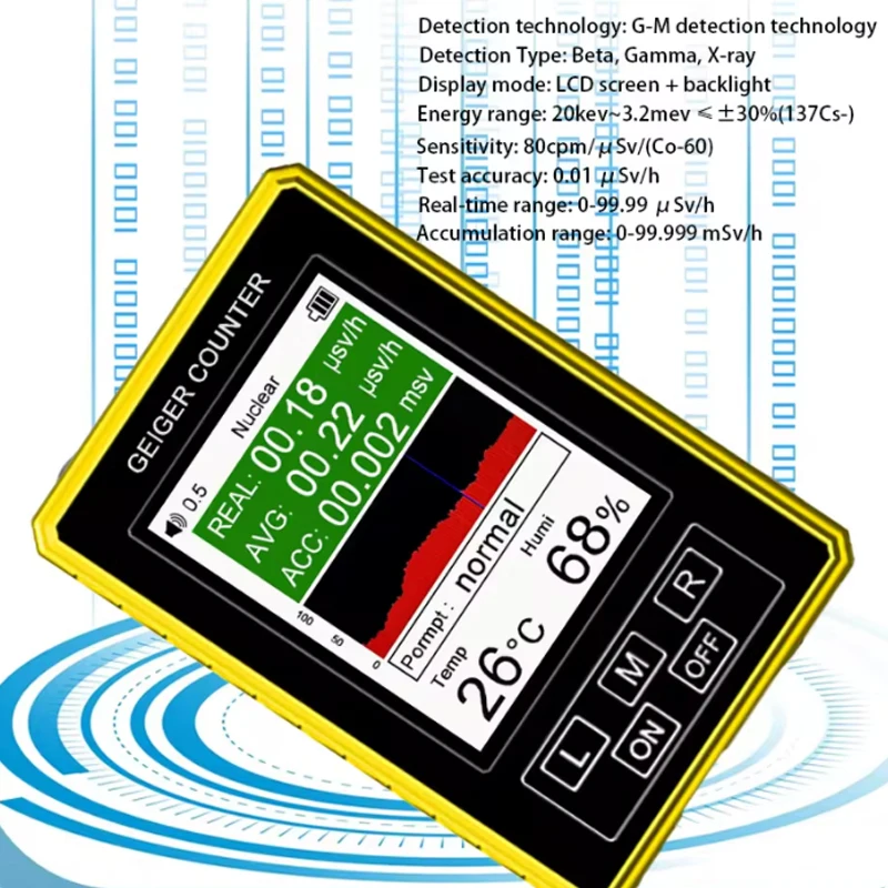 BR-9C-XR-3 Pro 2-in-1 Handheld Digital Display Electromagnetic Radiation Nuclear Detector EMF Geiger Counter Accurate Tester