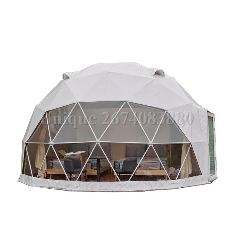 Geodesic Dome Tent for Outdoor Beach Safari, Waterproof, Customized Design, PVC, Hotel Glamping, 6m