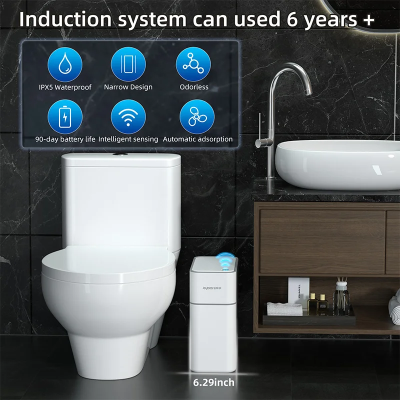 Smart Bathroom Electronic 15l Automatic Sensor  Without White Home basket for domestic toilets and bathrooms