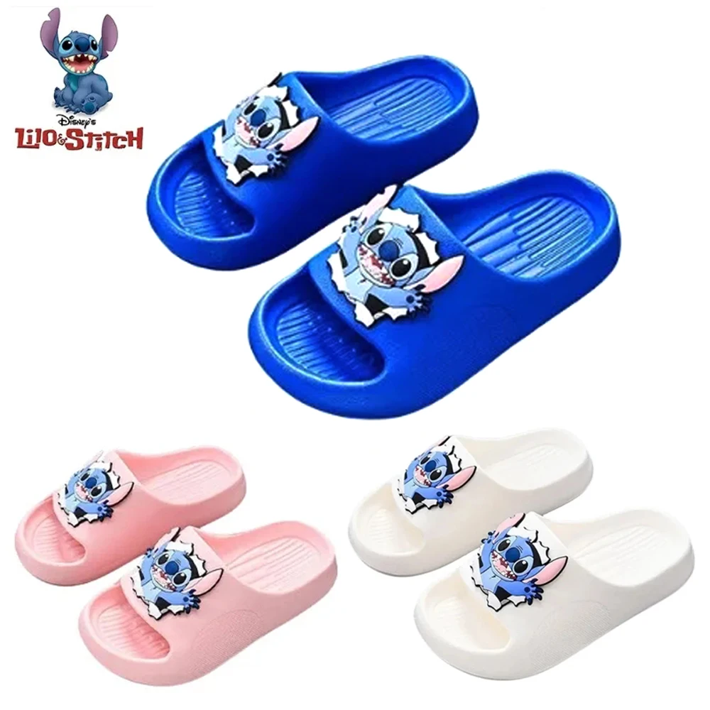 Cartoon Disney Stitch Slippers Creative Cute Cool Handsome Children\'s Boys Girls Summer Slippers Non-Slip Soft Bottom Kids Gift