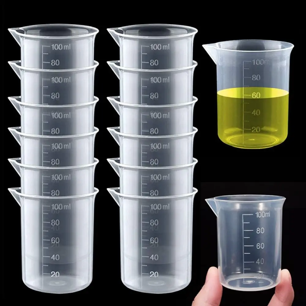 50/100/150/200/250/500/1000ML Plastic Stackable Thickened Transparent Measuring Cup Beaker Graduated Cylinder Mixing Cups