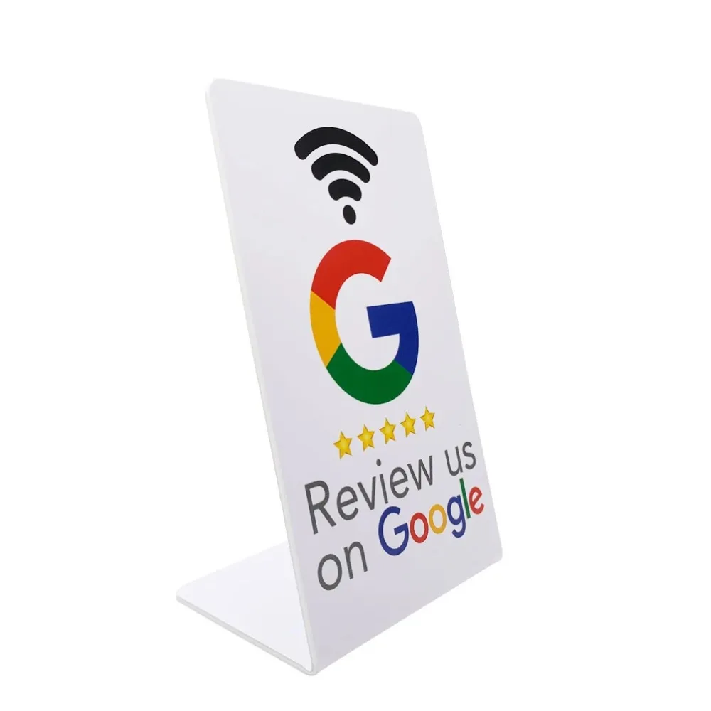 76mm NTAG215 NFC Google Review Card, Contactless Tap-to-Rate Smart Tag for Restaurant Customer Feedback