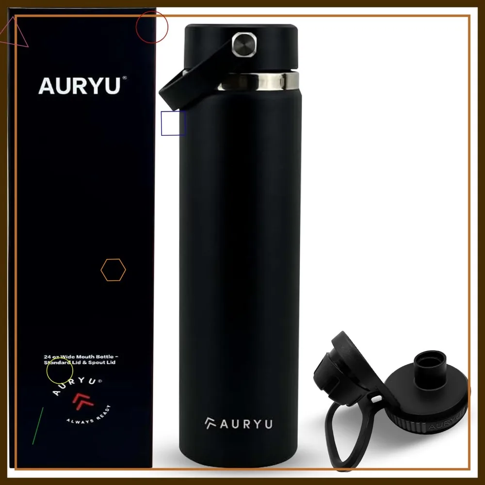 

Бутылка для воды из нержавеющей стали с тремя стенками на 24 унции — герметичный термос без BPA с крышкой из носика для путешествий, пеших прогулок, тренажерного зала