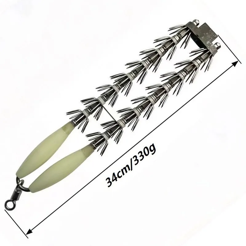 ルミナスグロー-430g-シンキングオクトパスジグ-イカジグ-フィッシングイカ-ルアー-ハードフィッシングルアー-イカフック-シーフィッシングフック-ゲームフィッシング