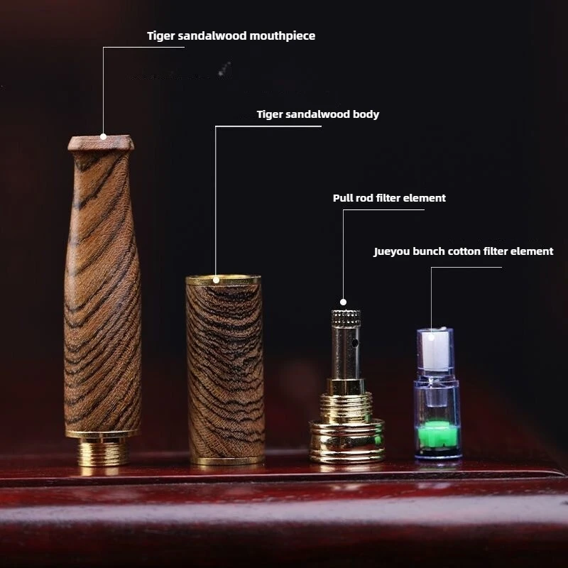 New Handmade Wood Tobacco Filter Microfilter Washable Smoke Mouthpiece Healthy Recyclable Cigarette Holder smoking accessories