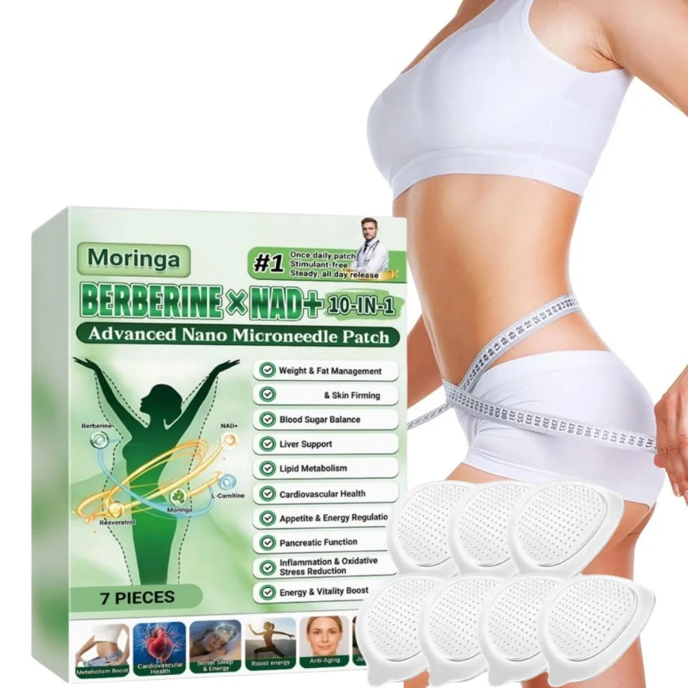 10 in 1  Fat Burning & Weight Loss Patch GPL-1 Nano Microneedle Slimming Patch Moringa Women Perfect Body Curve Management Patch