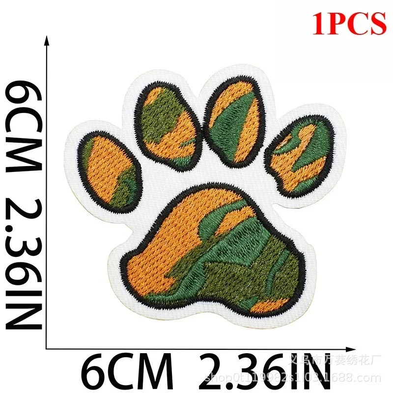 Pet Paw Embroidery Cloth Sticker Landscape Love Pattern Paw Patch Sticker Computer Embroidery Chapter Boy Decorative Bag Sticker