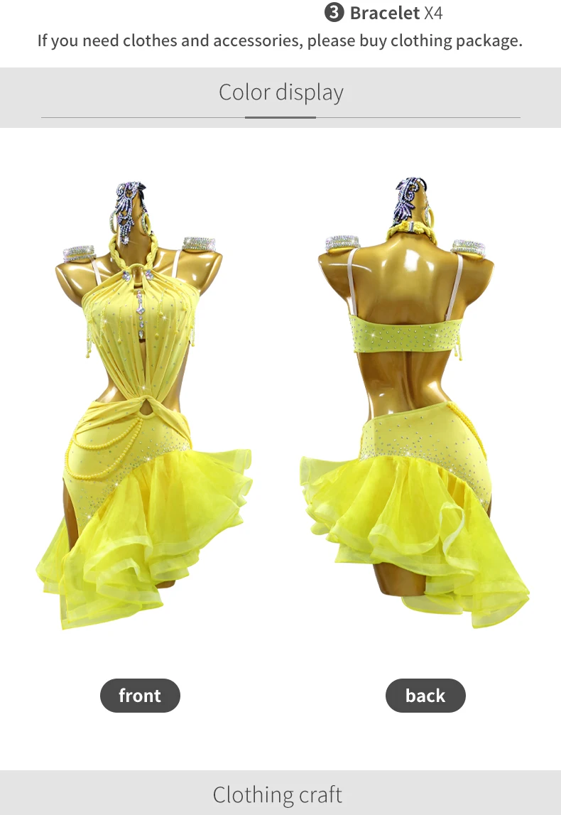 Damen-Ballroom-Tanzwettbewerbskleider, Abendbühnenkleidung, lateinamerikanische Trainingskostüme, Mädchen-Sporttanzbekleidung, eleganter Partyanzug – Detail 5