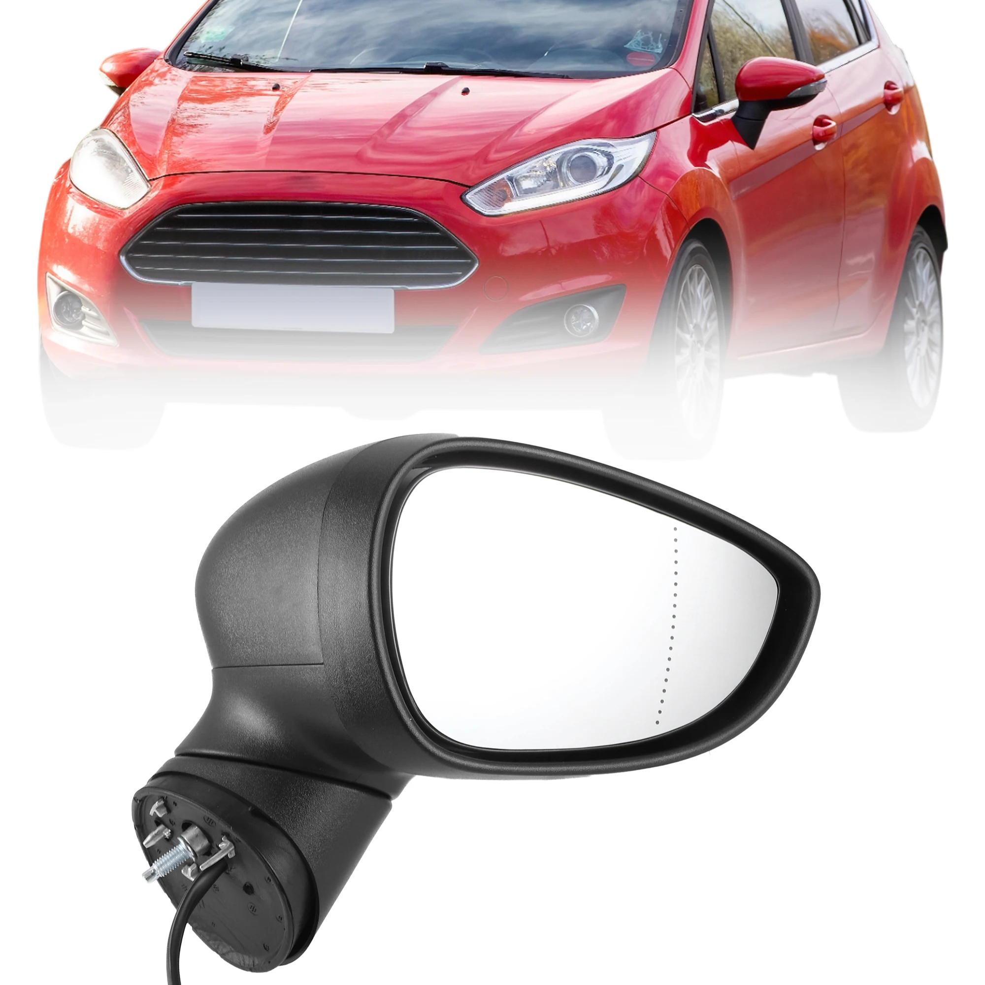 

UXCELL Right Side Door Mirror Replacement For Ford Fiesta MK7 2013-2017 Manual Folding Heated Mirror Glass Black