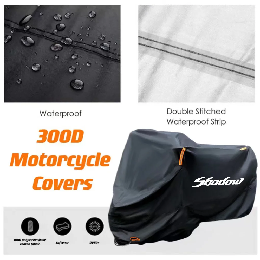 Thick 300D Silver Coated Windproof Motorcycle Protector Cover For Honda Shadow VT 400 600 750 1100 VT400 VT600 1300