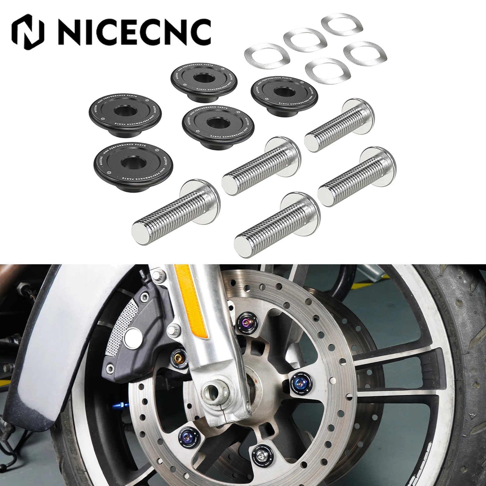 

For Harley Street Glide FLHX 2009-2022 Front Brake Disc Rotor Bolts Road King FLHR Road Glide FLTRX Ultra Limited FLHTK FLHTC