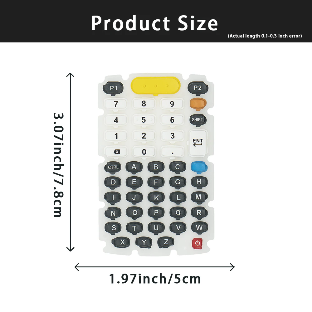 Teclado de borracha para Barcode Scanner, substituição para Zebra MC3300, 47 teclas, peça sobresselente, novo