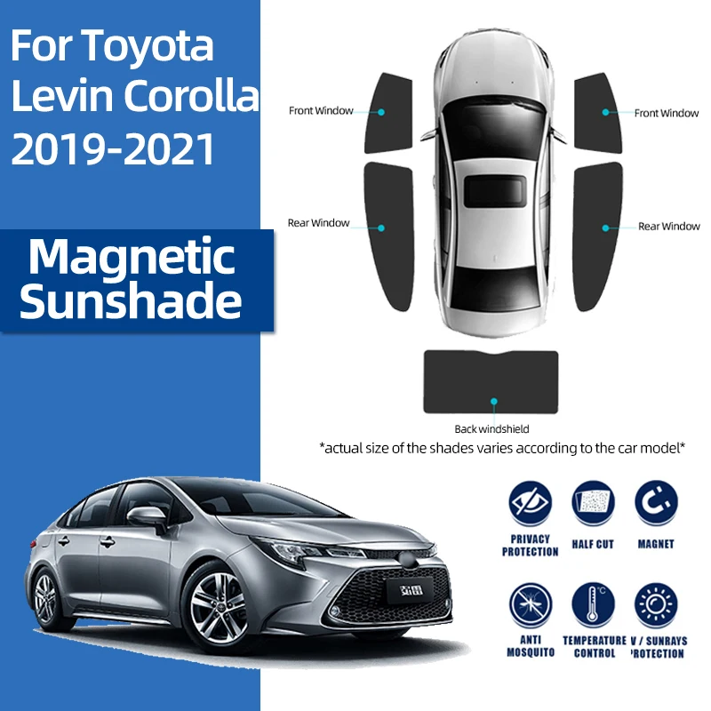 For Toyota Corolla Sedan E210 2020-2024 Magnetic Car Sunshade Shield Front Windshield Curtain Rear Side Baby Window Sun Shade