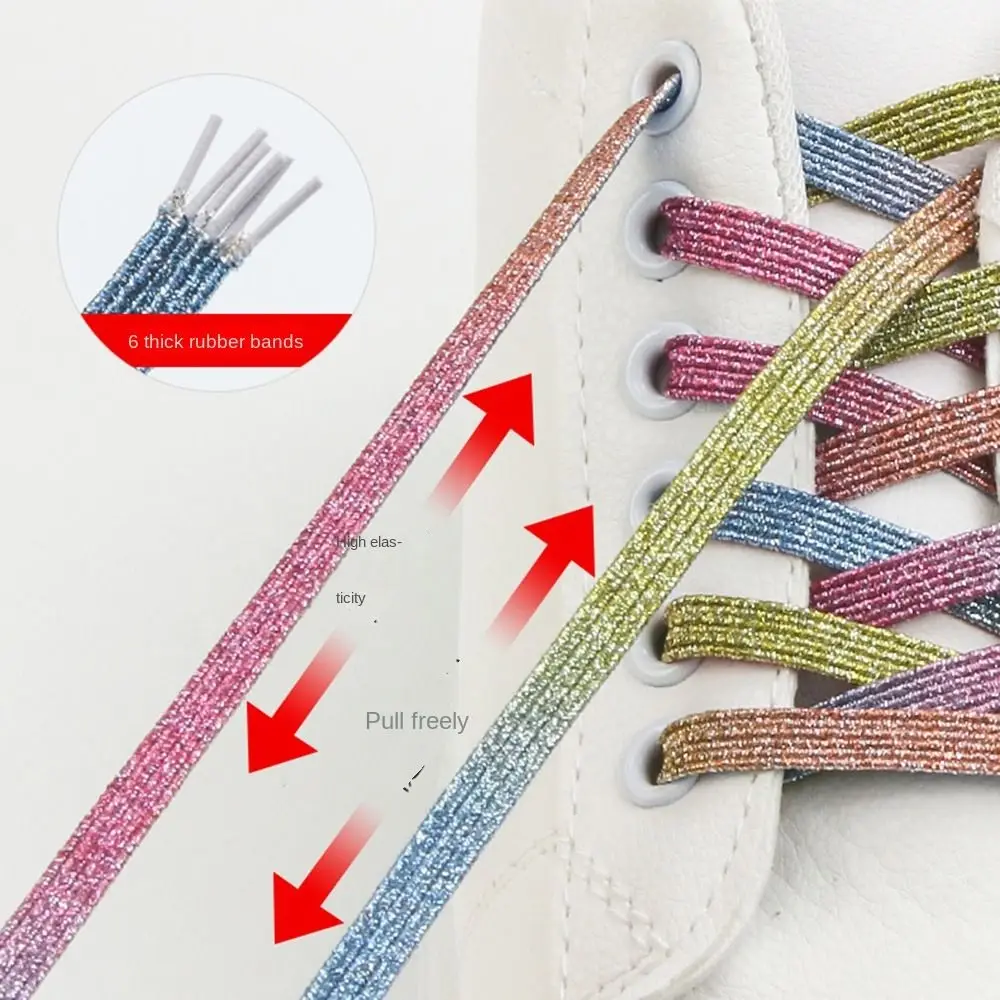 Cordones elásticos con hebillas de diamantes de imitación para perezosos, cordón de zapato rápido, moda creativa, Unisex