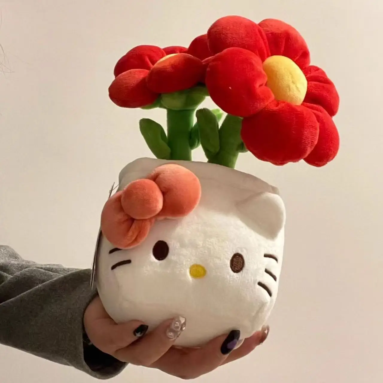 

Милая мультяшная плюшевая кукла Hello Kitty в виде горшечного цветка, подарок на день рождения для девочки, очаровательное украшение