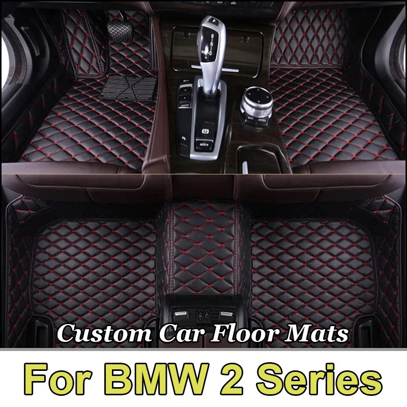 Car Floor Mats For BMW 2 Series F46 Gran Tourer 7seat 2015~2022 Anti-dirt Carpets Rugs Luxury Leather Mat Rugs Car Accessories