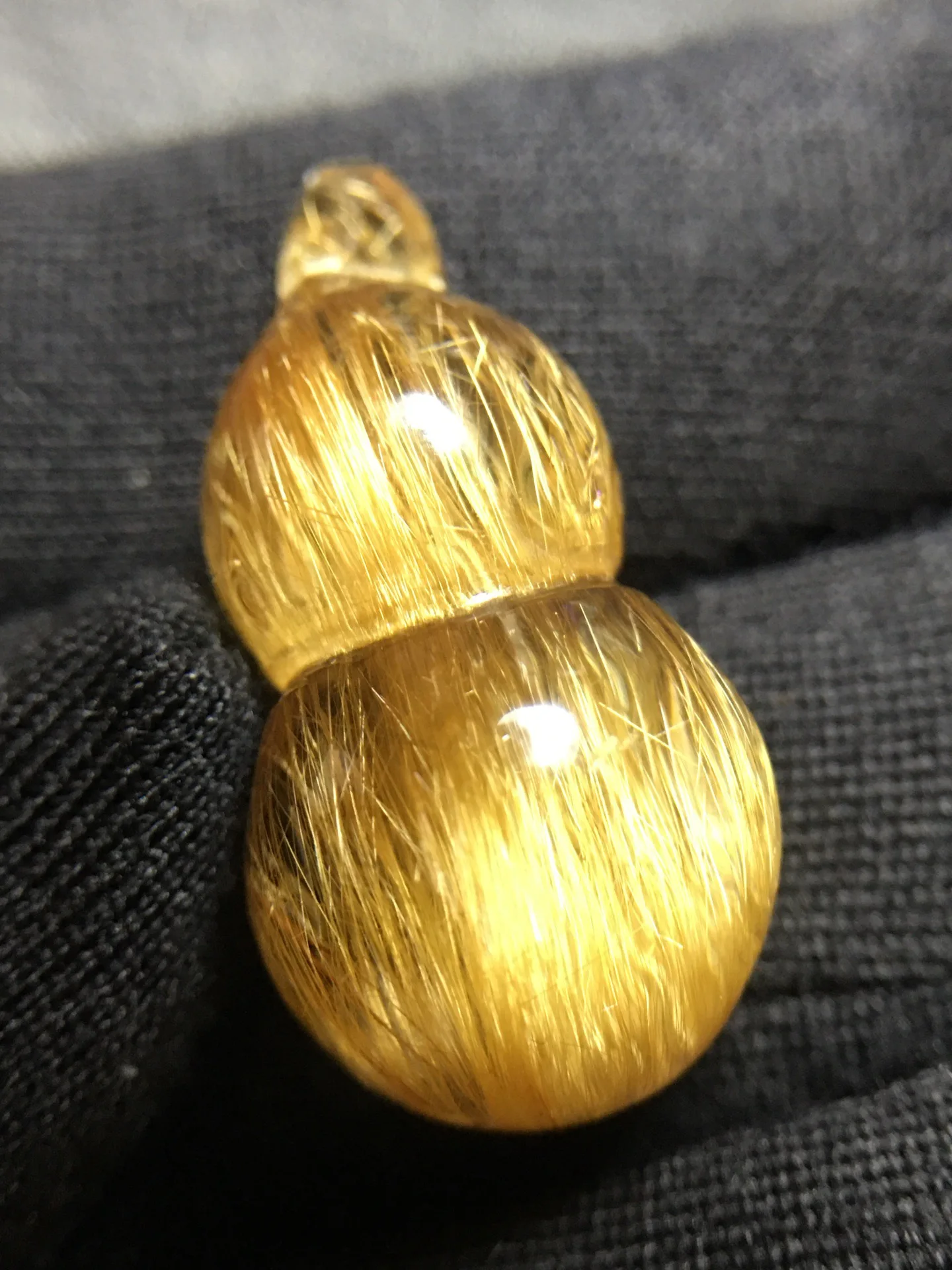 Natural Gold Rutilated Quartz Pendant 25*12mm Gourd Rutilated Quartz Flower Men Women Brazil AAAAAAA
