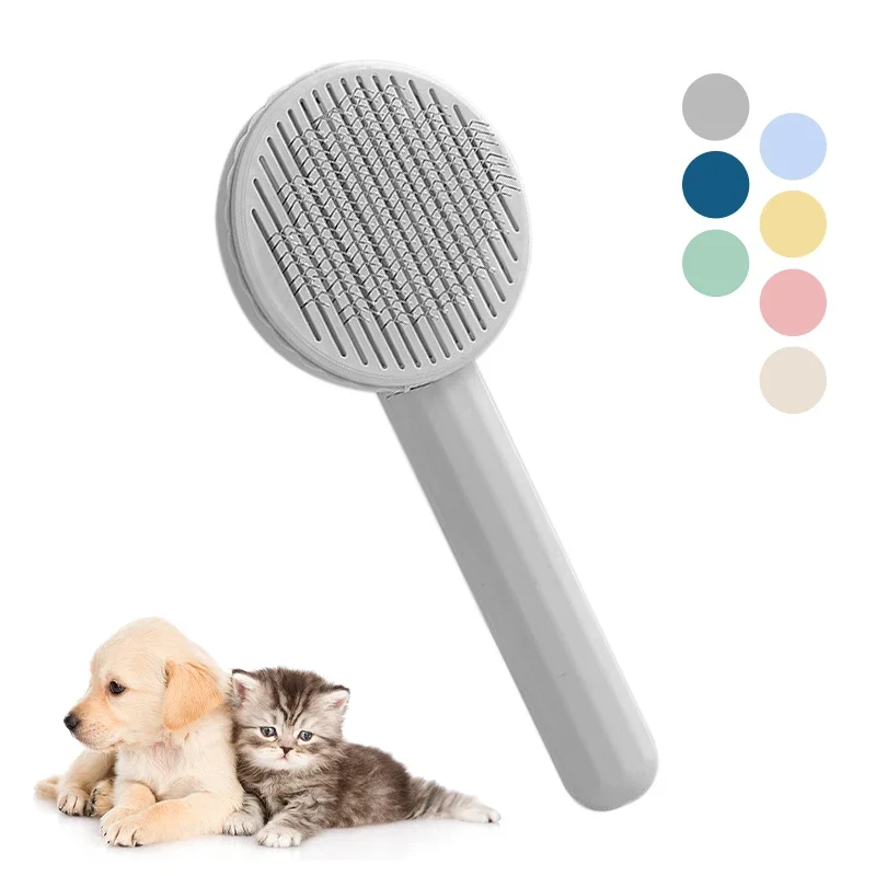 Cat Brush Cat Comb Removal Comb Self Cleaning Slicker Brush Remove Hair Grooming Brush Pet Dematting Comb Beauty Dog Comb Lice