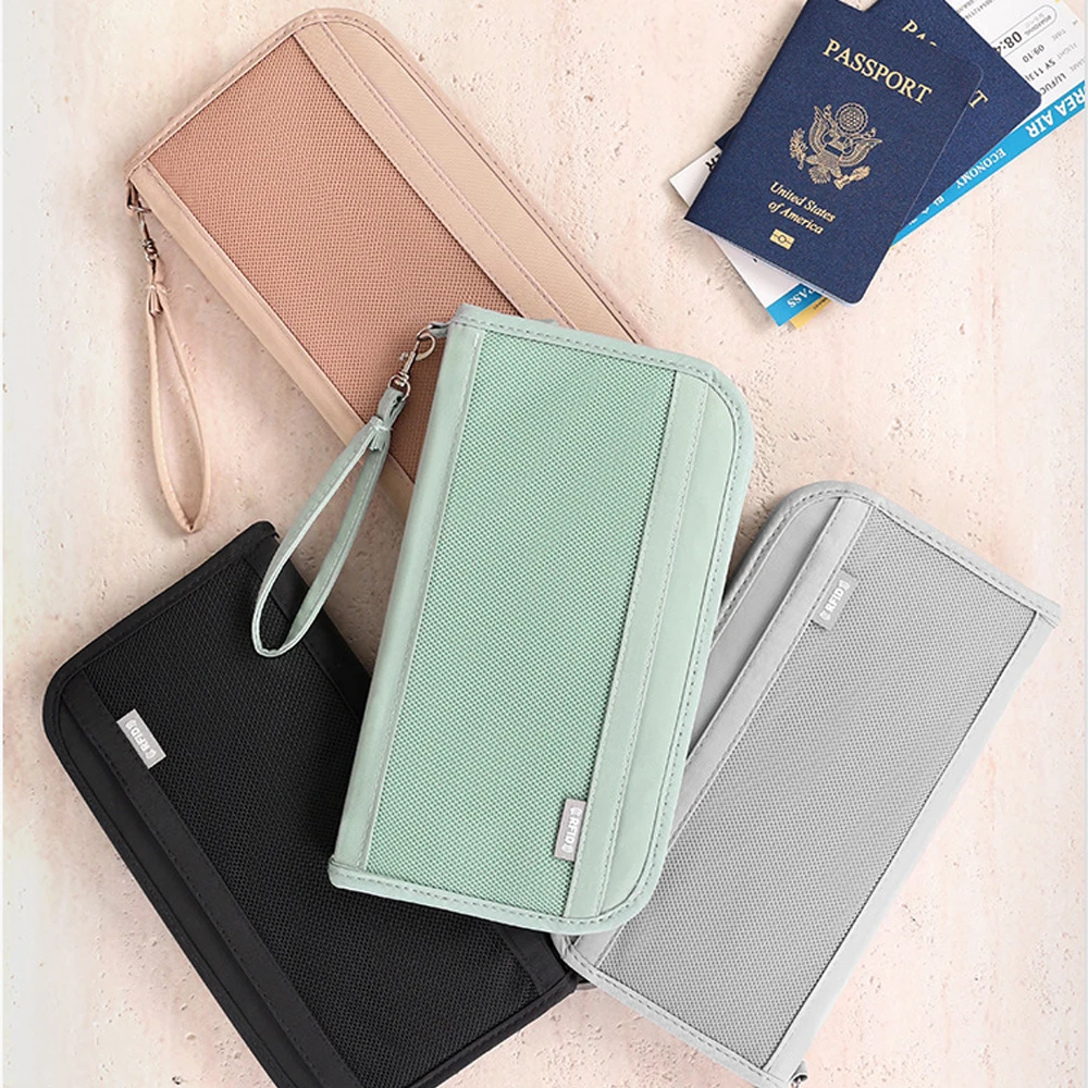 Multifunctional Card Storage Travel Portable Passport Bag Protective Cover Card Holder Wallet Large Capacity Clutch Pouch